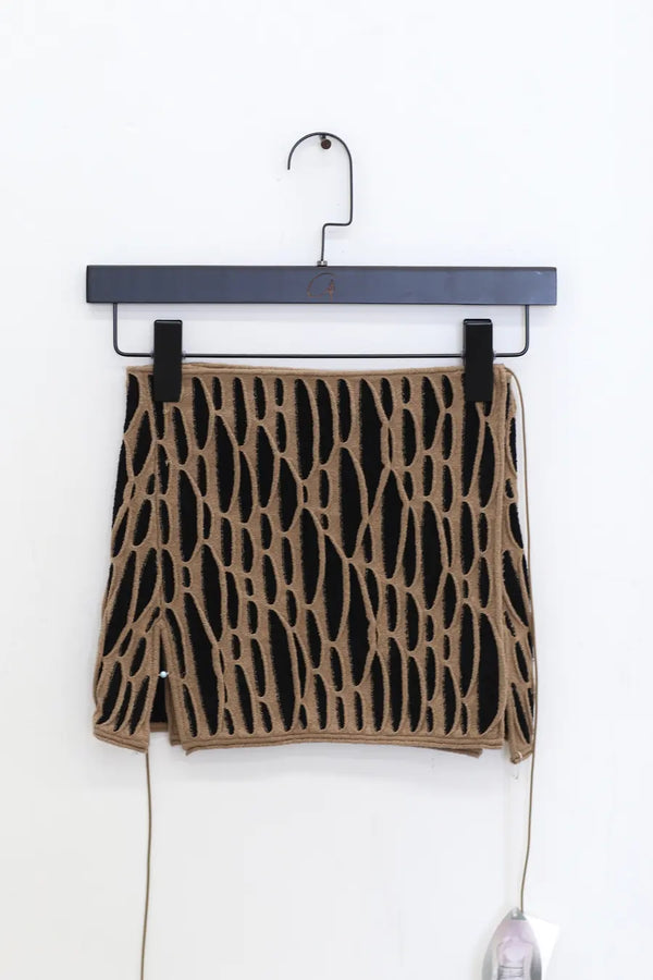 RUI animal print wrap skirt RSS24KN05 coffee & black